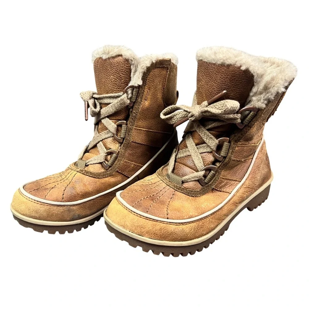 Sorel Tofino II Elk Brown Waterproof Winter Boots Faux Fur NL2182-237 Womens 6